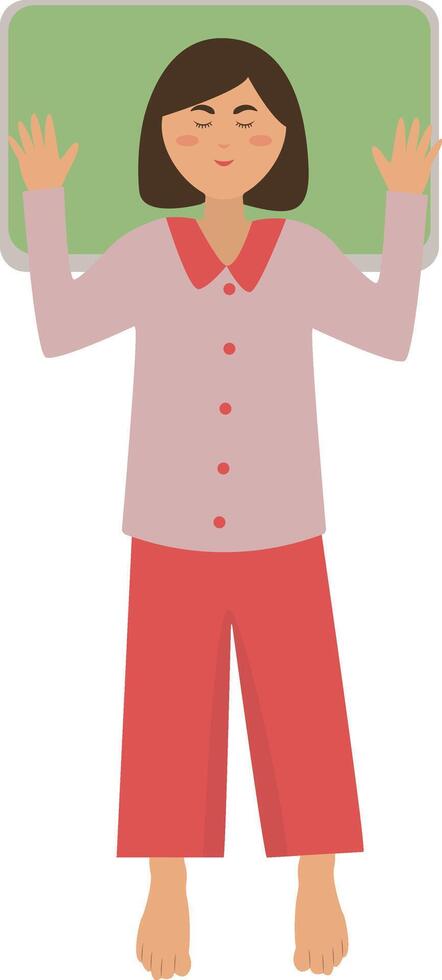 Female Sleeping Pose Illustration vector