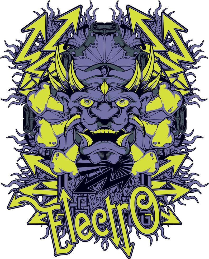 A bold electro zombie illustration perfect for edgy t-shirt designs, streetwear, and urban fashion. This artwork features a glowing cyberpunk undead character vector