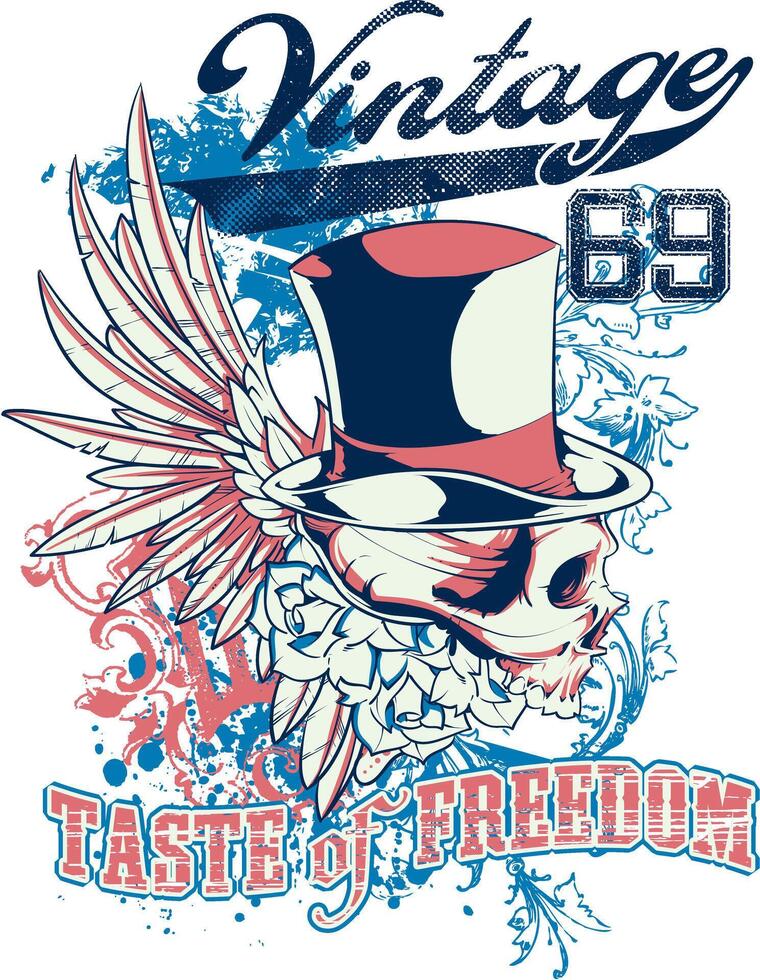 Retro 89 Freedom Vintage T-Shirt Graphic Design Illustration vector