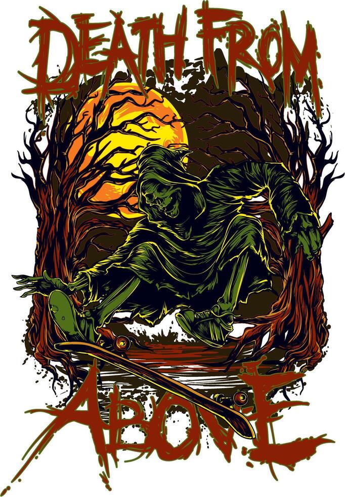 Apocalyptic Aerial Zombie Attack T-Shirt Graphic Art vector