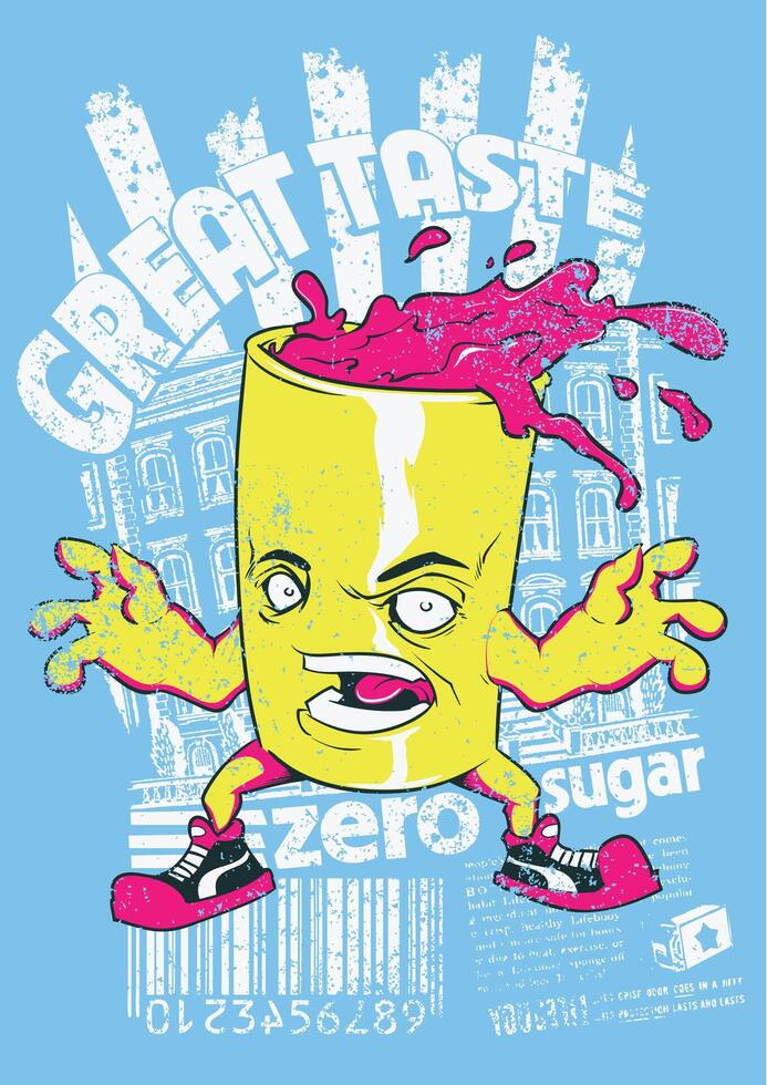 Bold Zero Sugar Vintage T-Shirt Art, Trendy Typography Design, Illustration vector