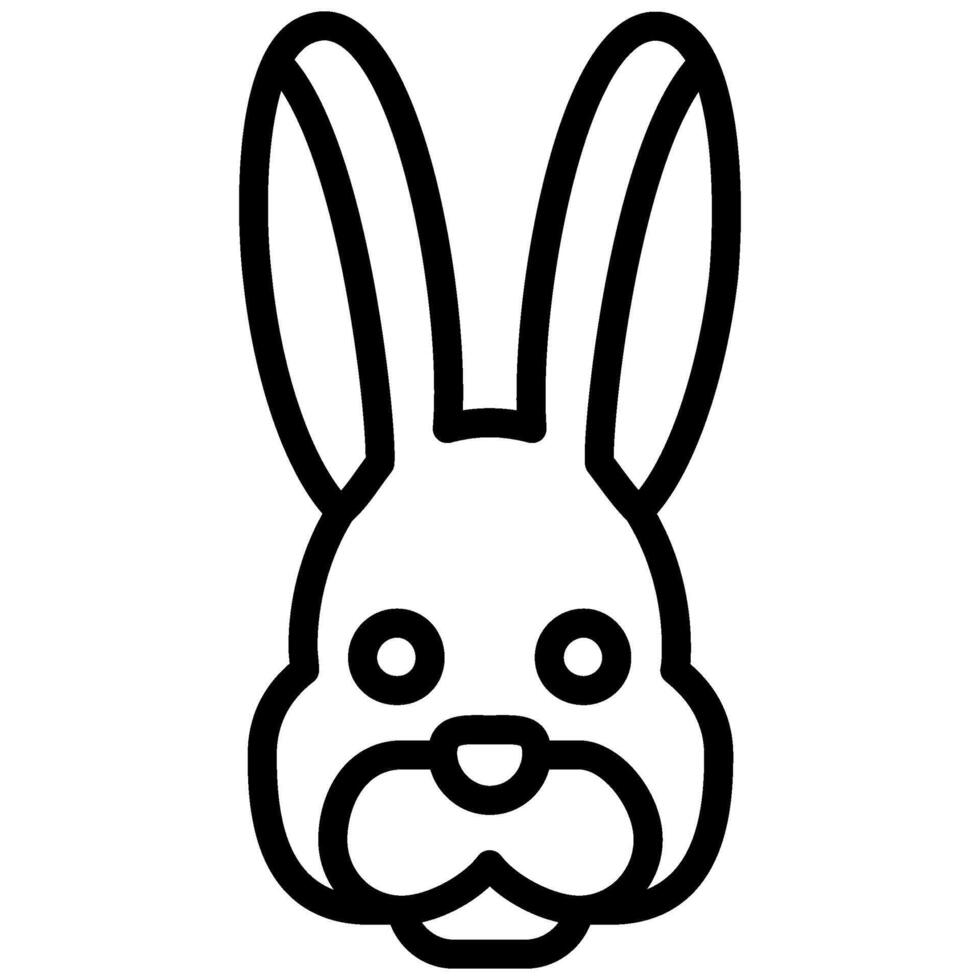 Rabbit Outline Icon, Black And White Outline Icon Symbol vector