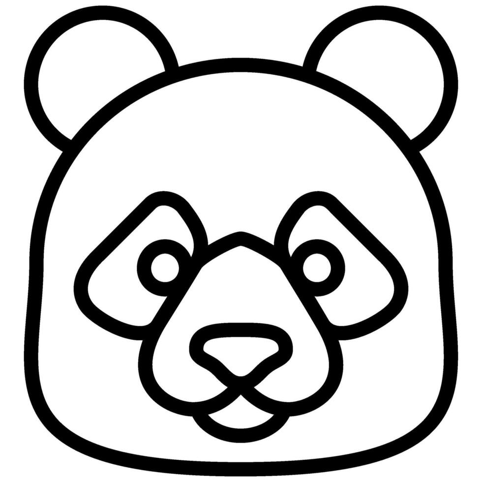 Panda Outline Icon, Black And White Outline Icon Symbol vector