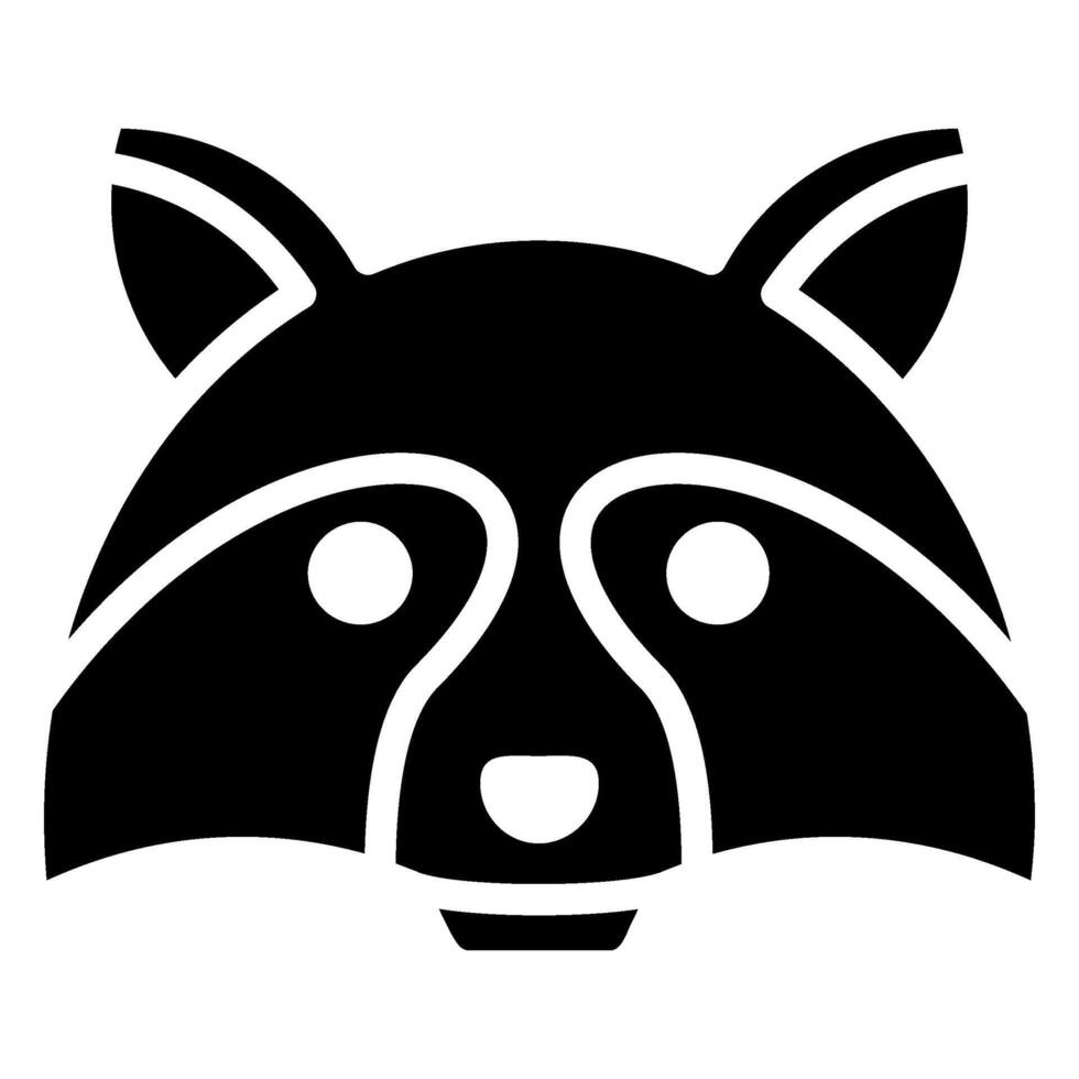 Racoon Glyph Icon, Black And White Glyph Icon Symbol vector