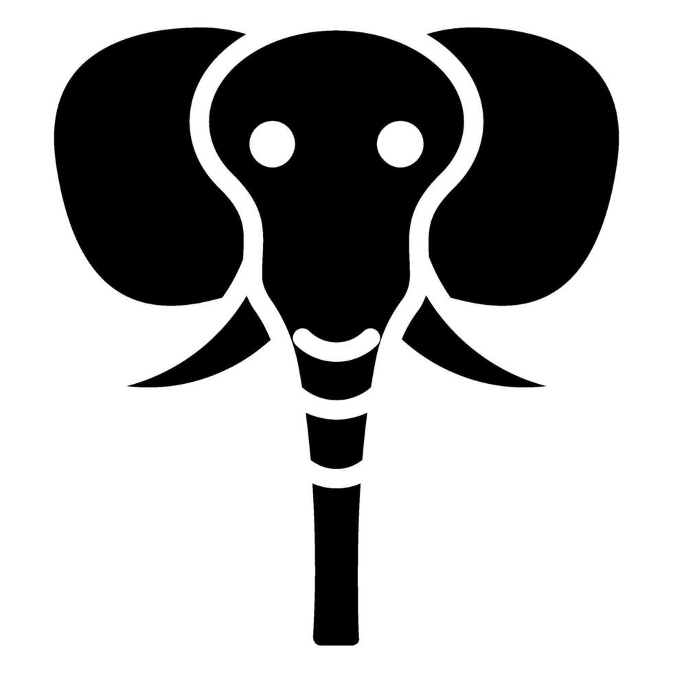 Elephant Glyph Icon, Black And White Glyph Icon Symbol vector