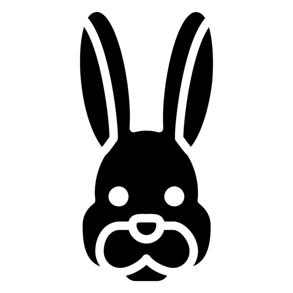 Rabbit Glyph Icon, Black And White Glyph Icon Symbol vector