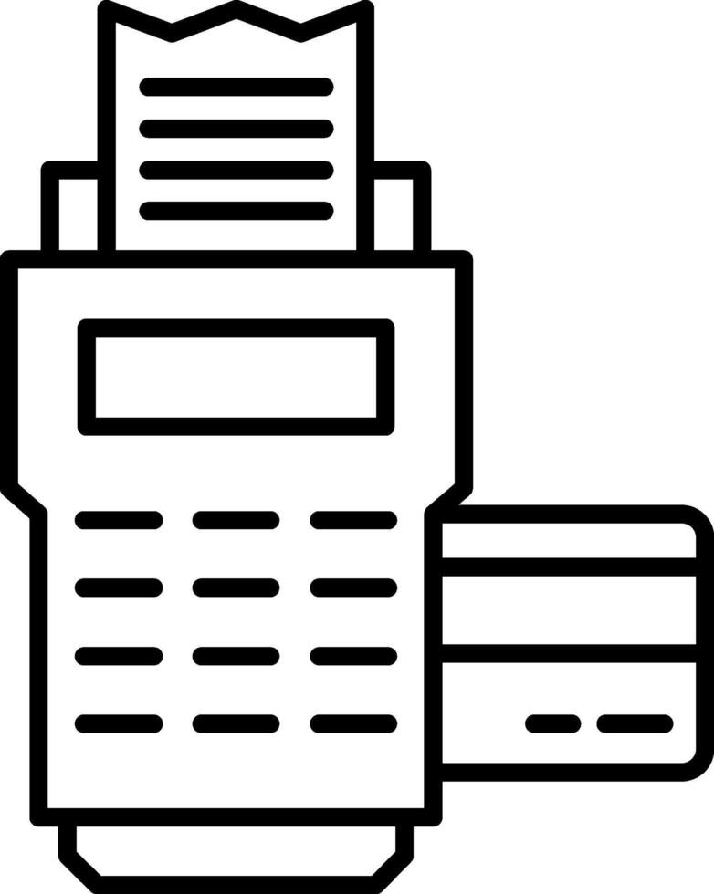 Debit Card Machine Icon, Credit Card Swipe Machine Icon., Black And White Outline Icon Symbol vector