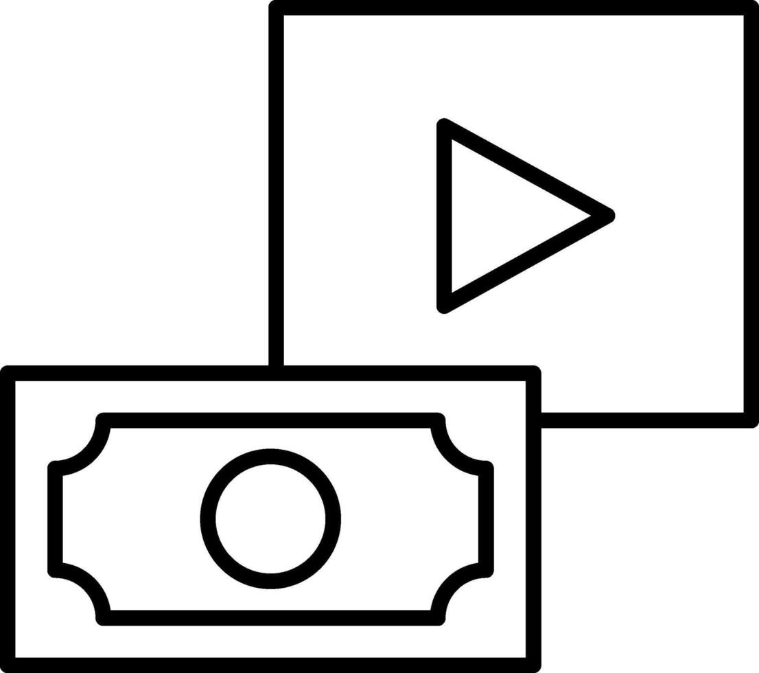 Ads Invoice Icon, Black And White Outline Icon Symbol vector