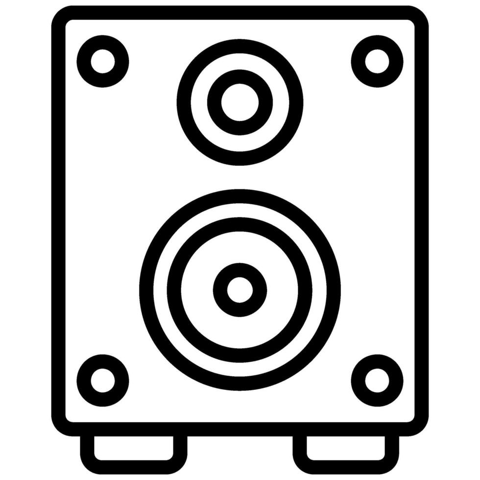 Subwoofer Outline Icon, Black And White Outline Icon Symbol vector
