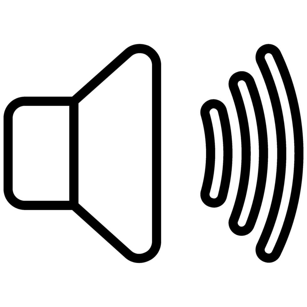 Speaker Icon, Audio Outline Icon, Black And White Outline Icon Symbol vector