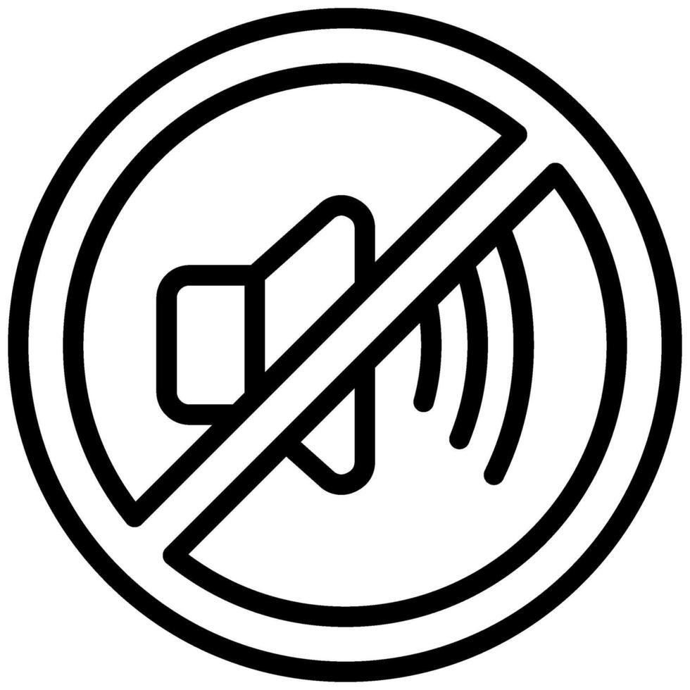 Volume Mute Outline Icon, Black And White Outline Icon Symbol vector