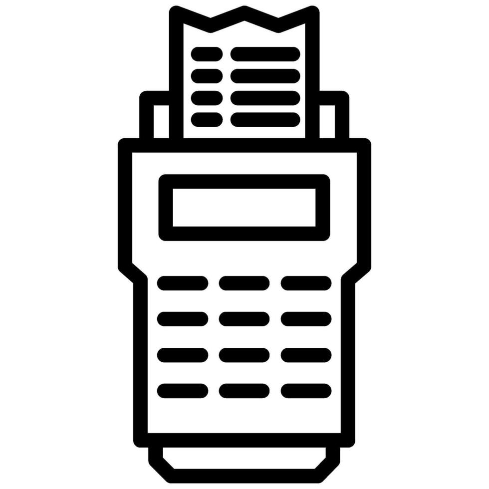 Pos Terminal Outline Icon, Black And White Outline Icon Symbol vector