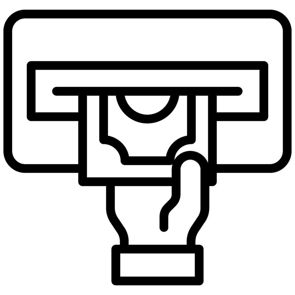 Cash Withdrawal Outline Icon, Black And White Outline Icon Symbol vector