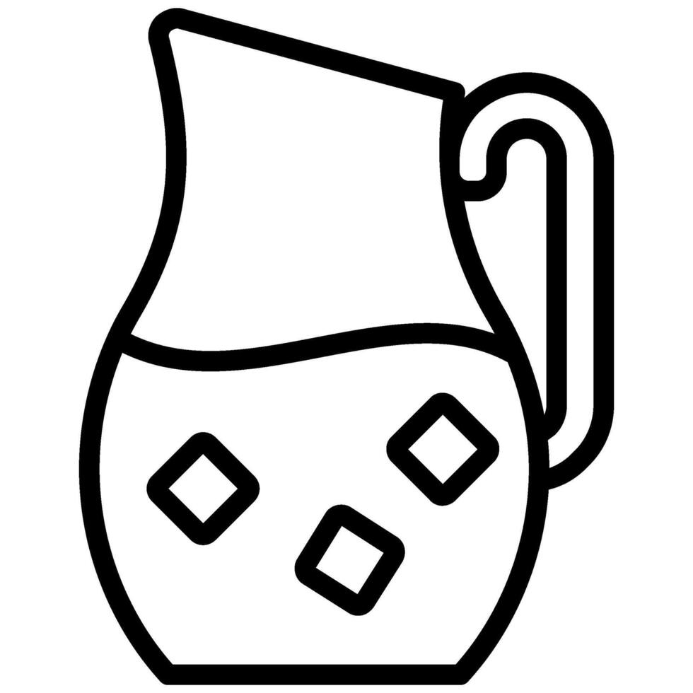 Pitcher Outline Icon, Black And White Outline Icon Symbol vector