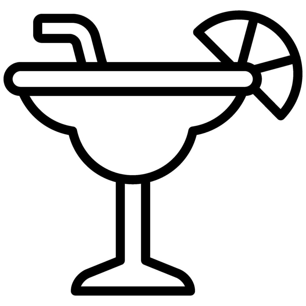 Martini Outline Icon, Black And White Outline Icon Symbol vector