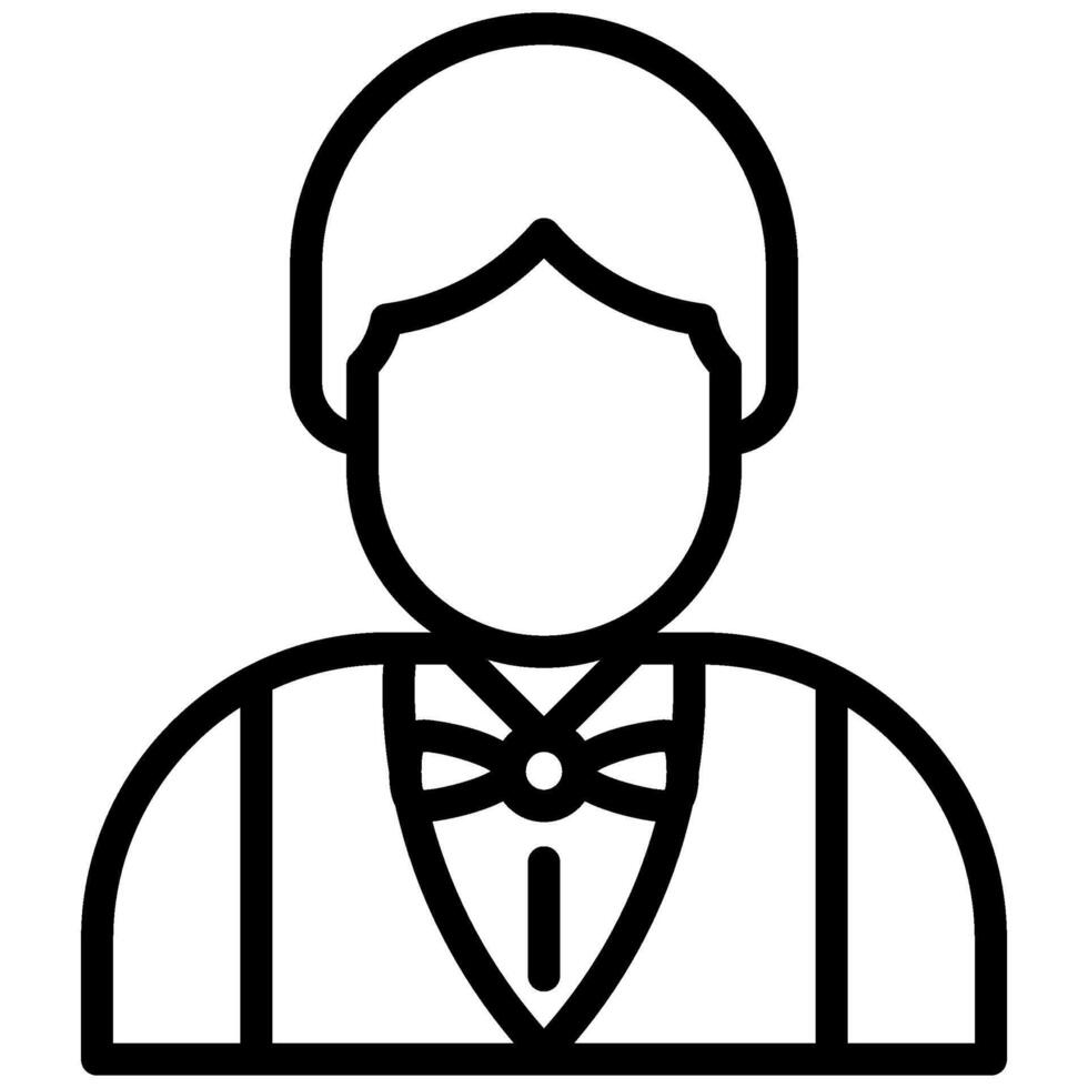 Bartender Outline Icon, Black And White Outline Icon Symbol vector