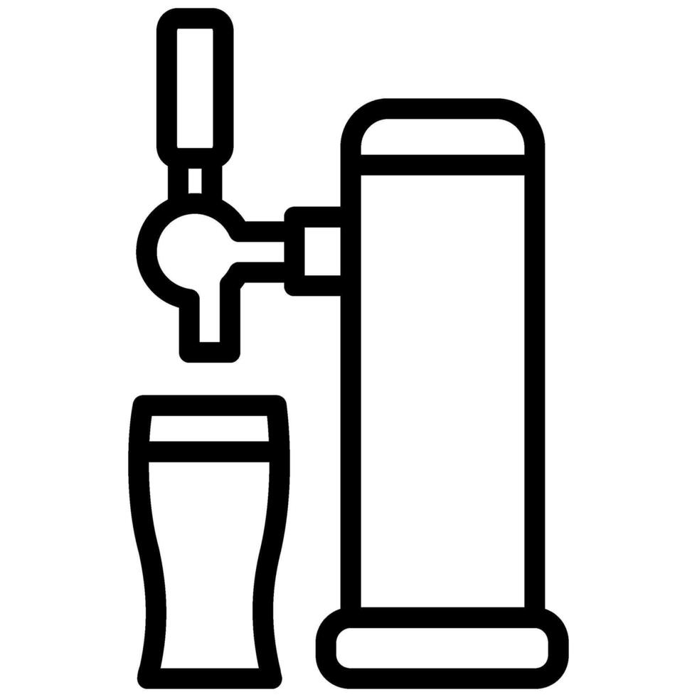 Beer Tap Outline Icon, Black And White Outline Icon Symbol vector
