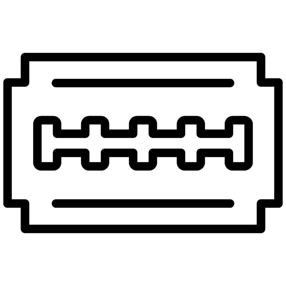Razor Blade Icon, Black And White Outline Icon Symbol vector