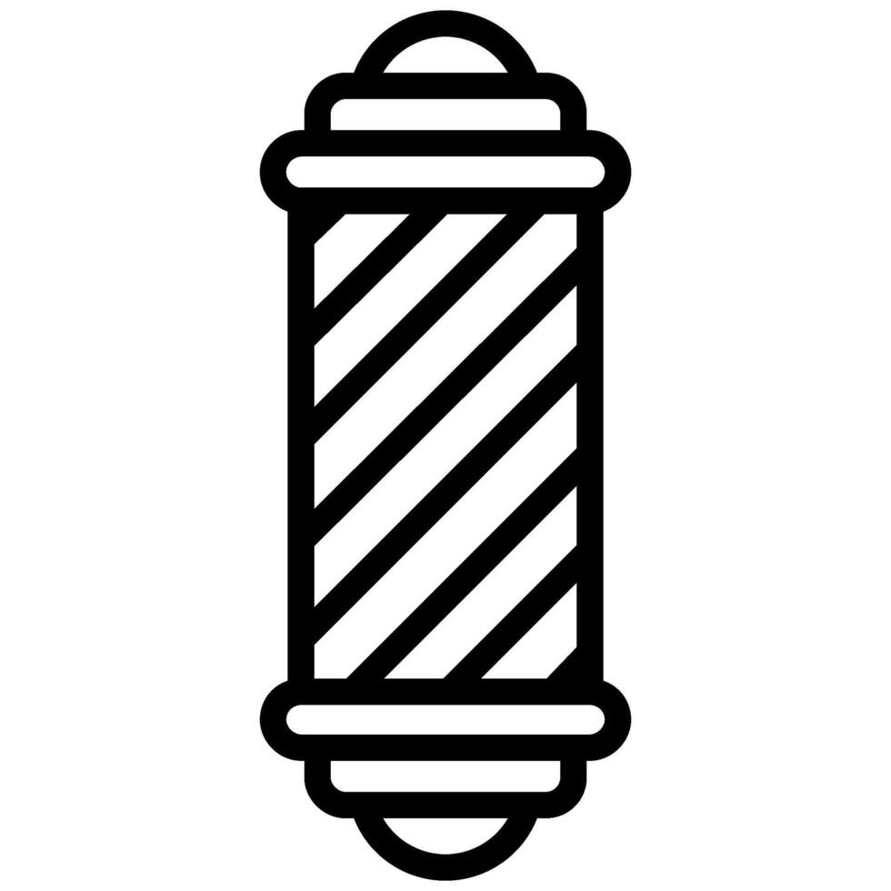Barber Pole Icon, Black And White Outline Icon Symbol vector