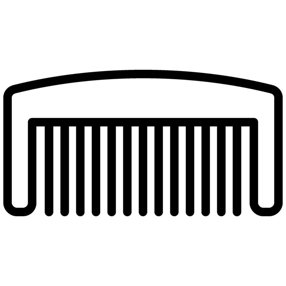 Comb Outline Icon, Black And White Outline Icon Symbol vector