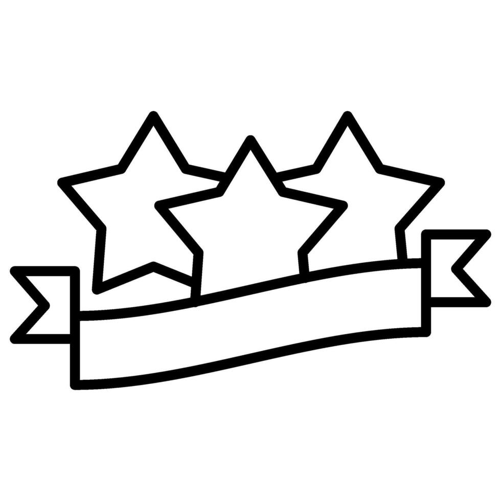 Star Lebel Icon, Black And White Outline Icon Symbol vector