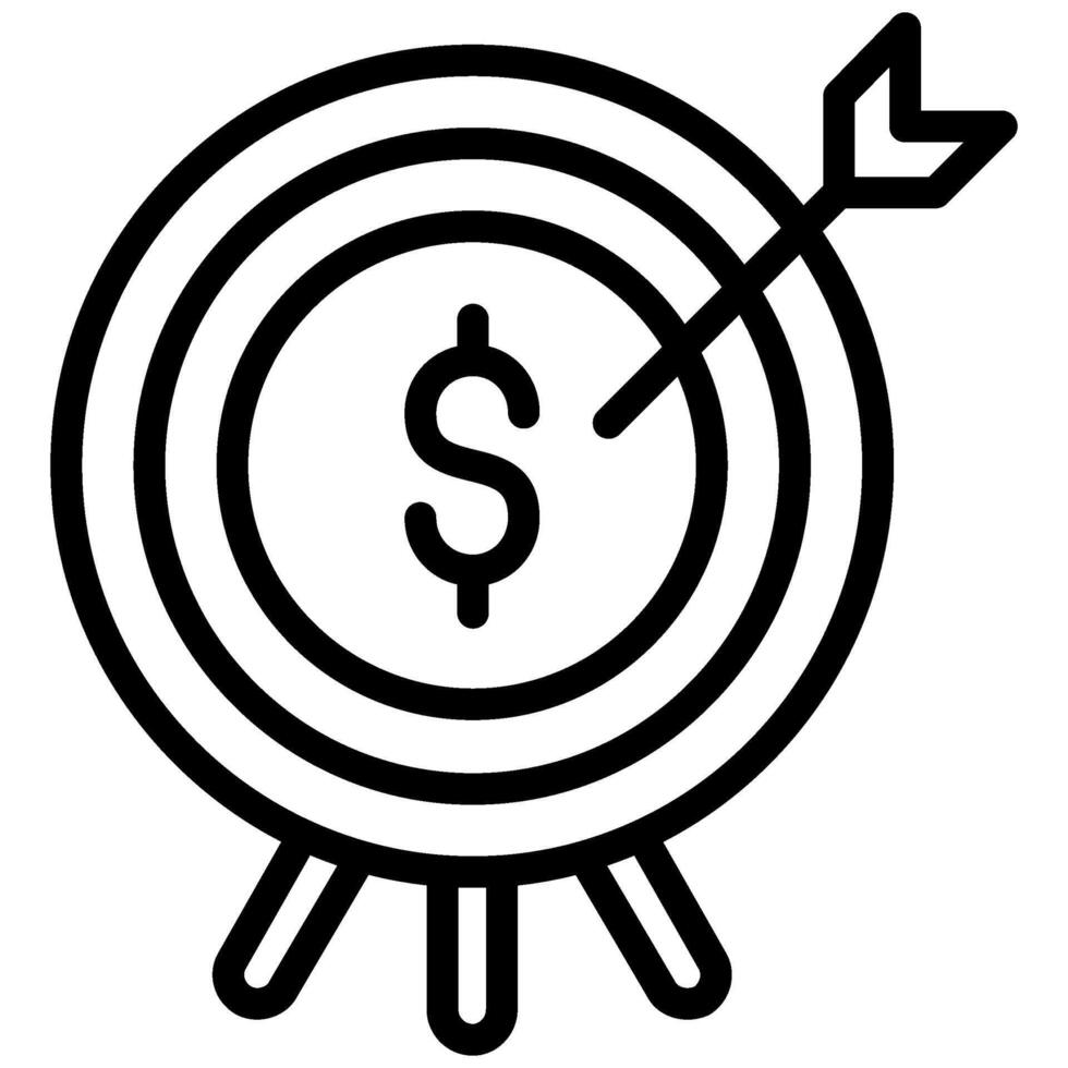 Target Outline Icon, Black And White Outline Icon Symbol vector