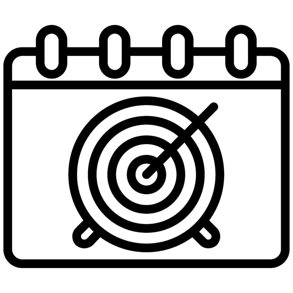 Goal Icon, Target Outline Icon, Black And White Outline Icon Symbol vector
