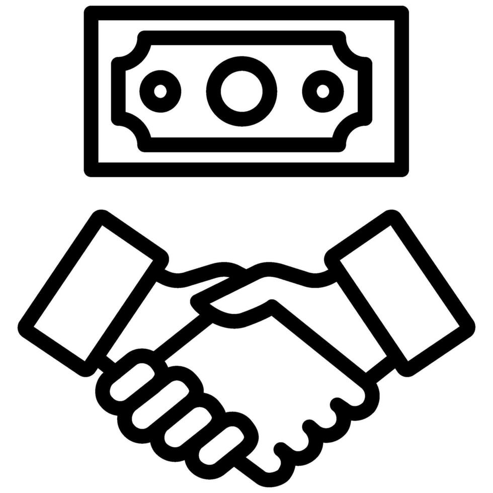 Shake Hand Icon, Handshake Outline Icon, Black And White Outline Icon Symbol vector