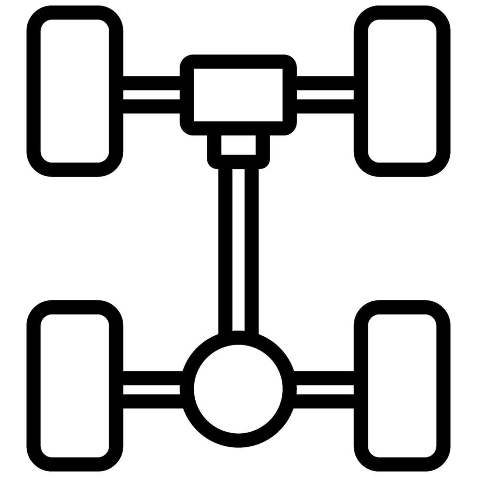 Car Axle Outline Icon - Car Service vector