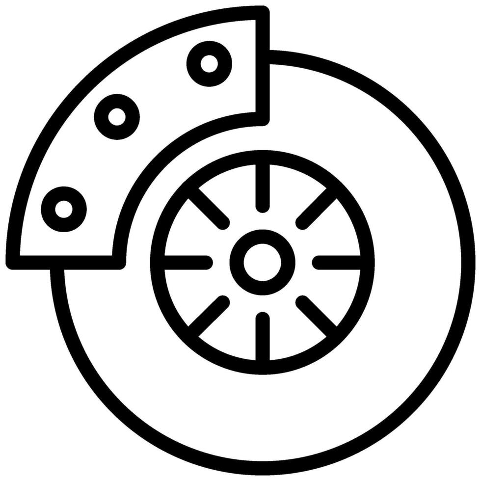 Disc Brake Outline Icon - Car Service vector
