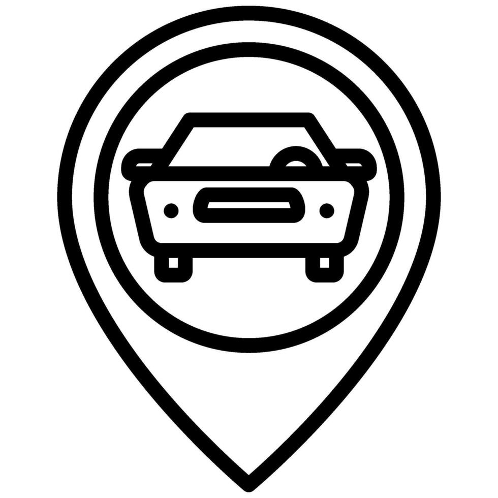 Car Service Location Outline Icon - Car Service vector