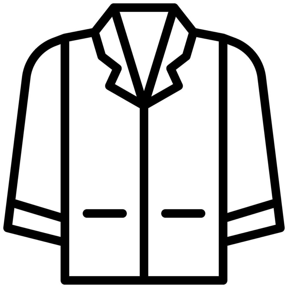 Blazer Icon, Black And White Outline Icon vector