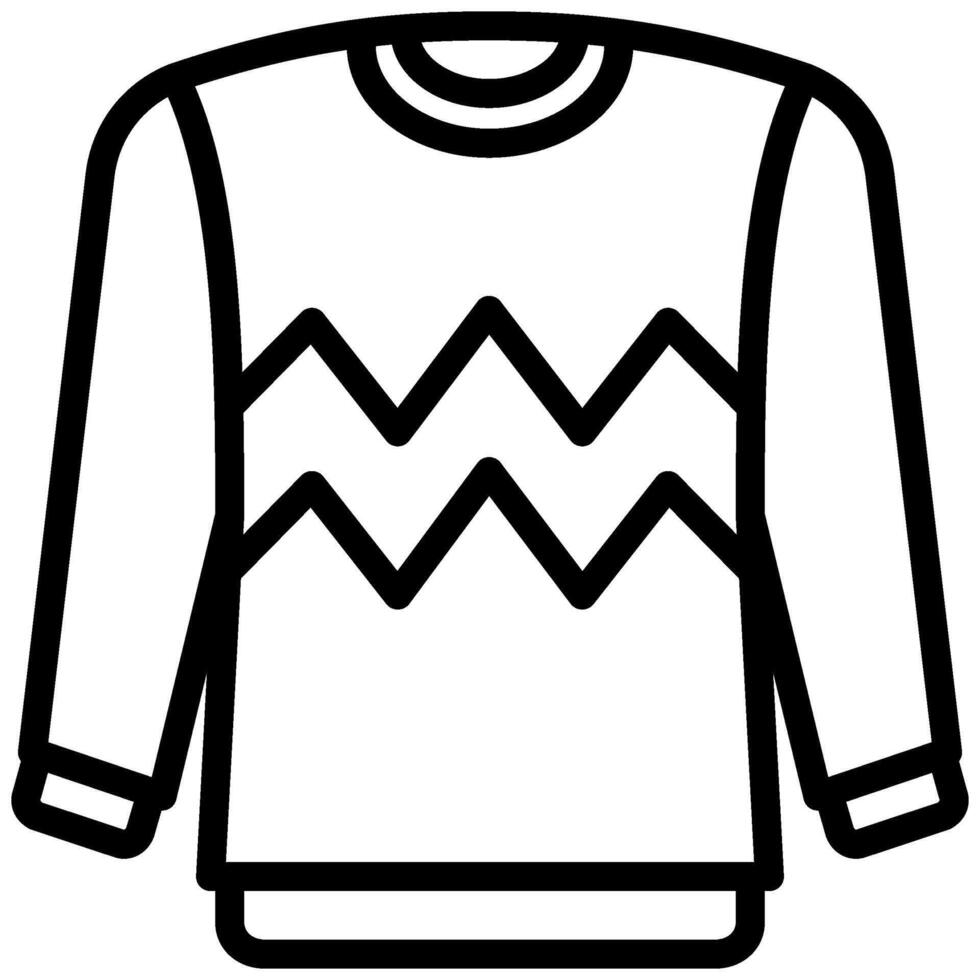 Man Sweater Icon, Black And White Outline Icon vector
