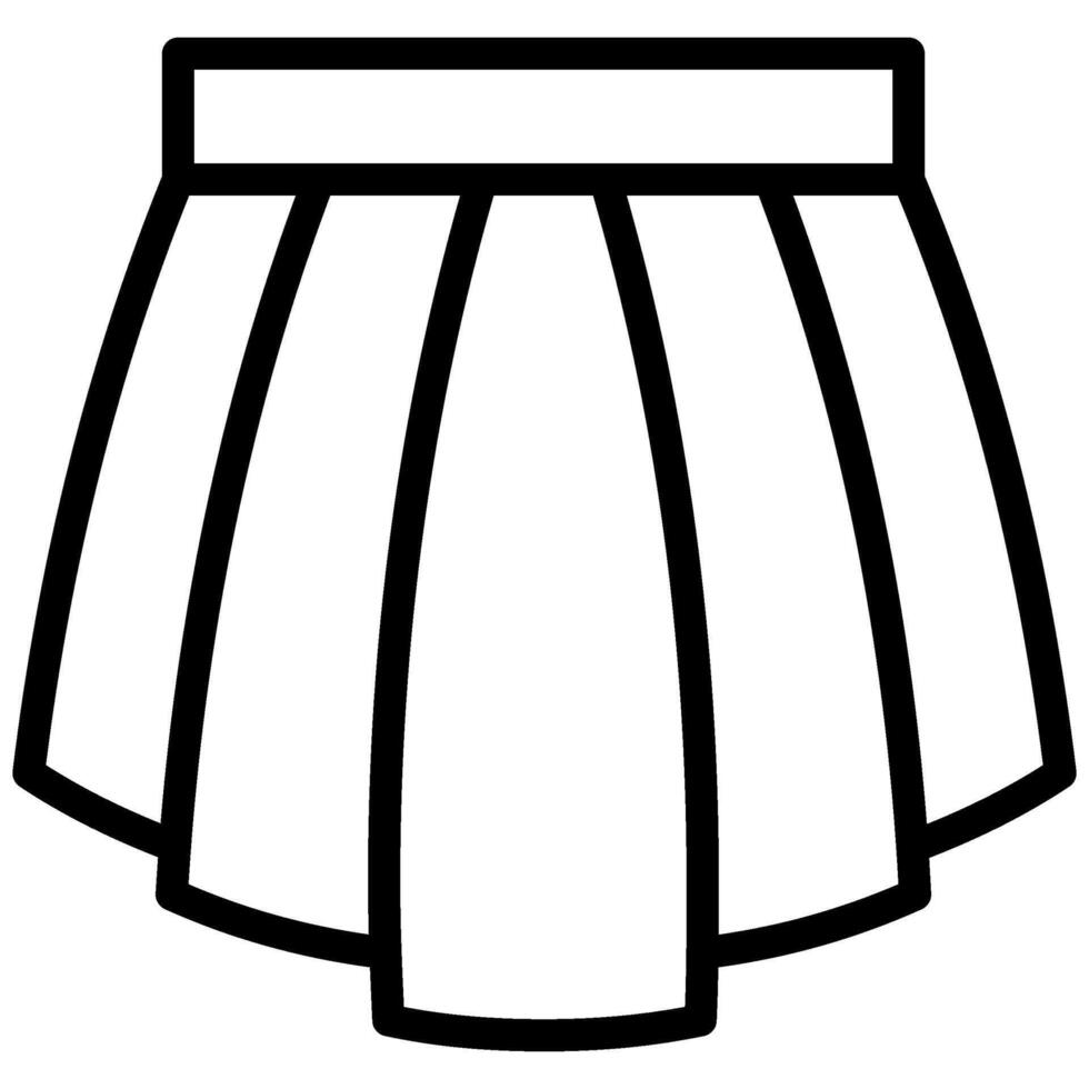 Skirt girl Icon, Black And White Outline Icon vector
