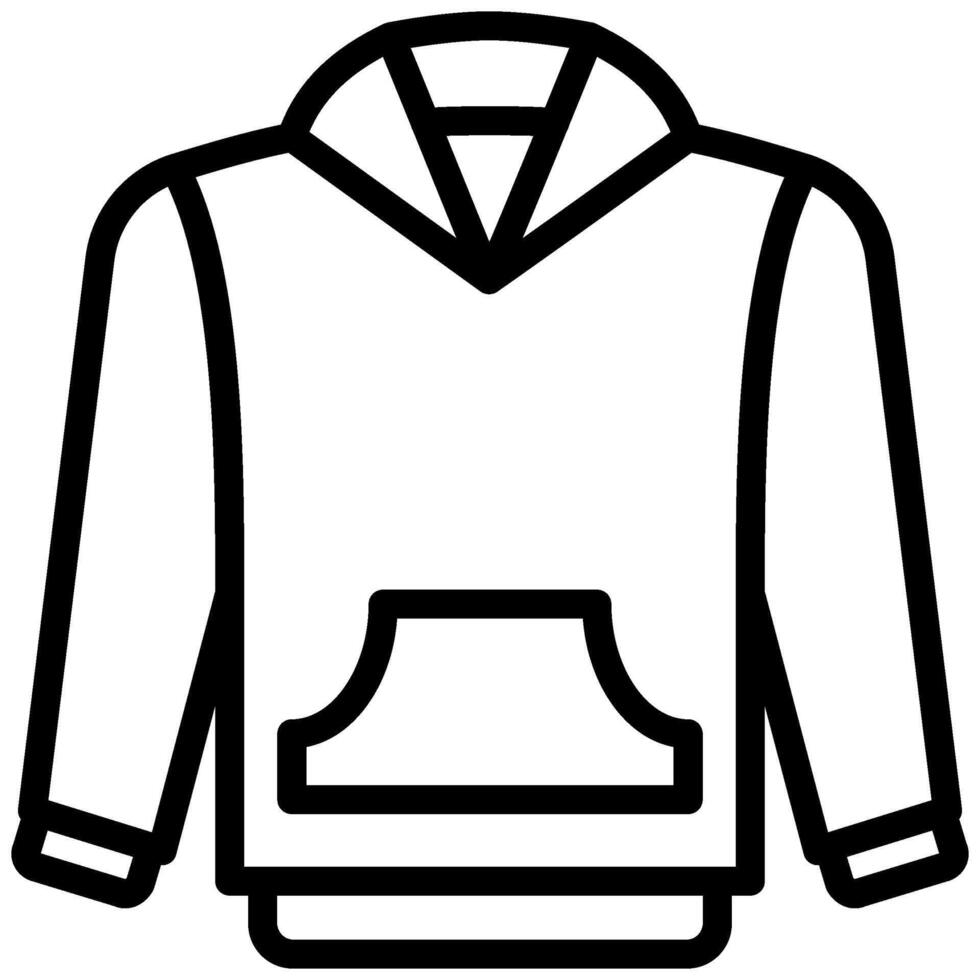 Hoodie man Icon, Black And White Outline Icon vector