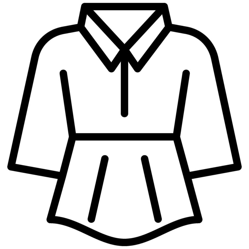 Lady Dress Icon, Black And White Outline Icon vector