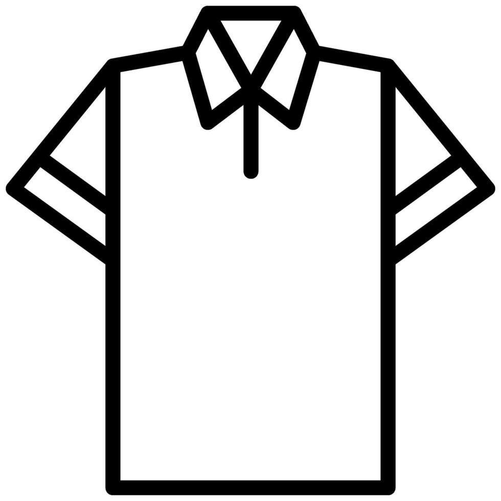 Polo Shirt Icon, Black And White Outline Icon vector