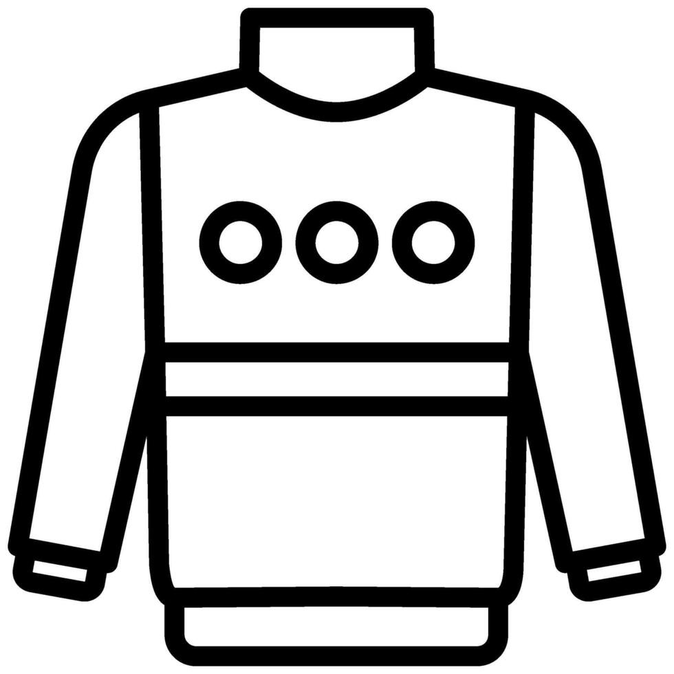 Sweater Icon, Black And White Outline Icon vector
