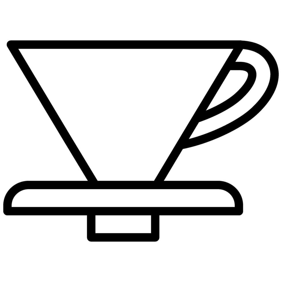 Dripper Icon, Black And White Outline Icon Symbol vector