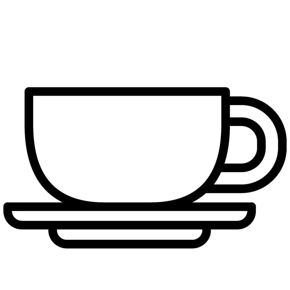 Coffee Mug Icon, Black And White Outline Icon Symbol vector