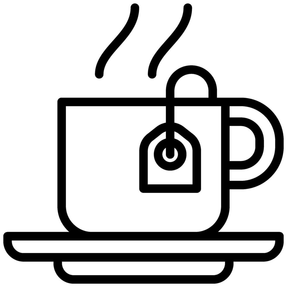 Tea Mug Icon, Black And White Outline Icon Symbol vector