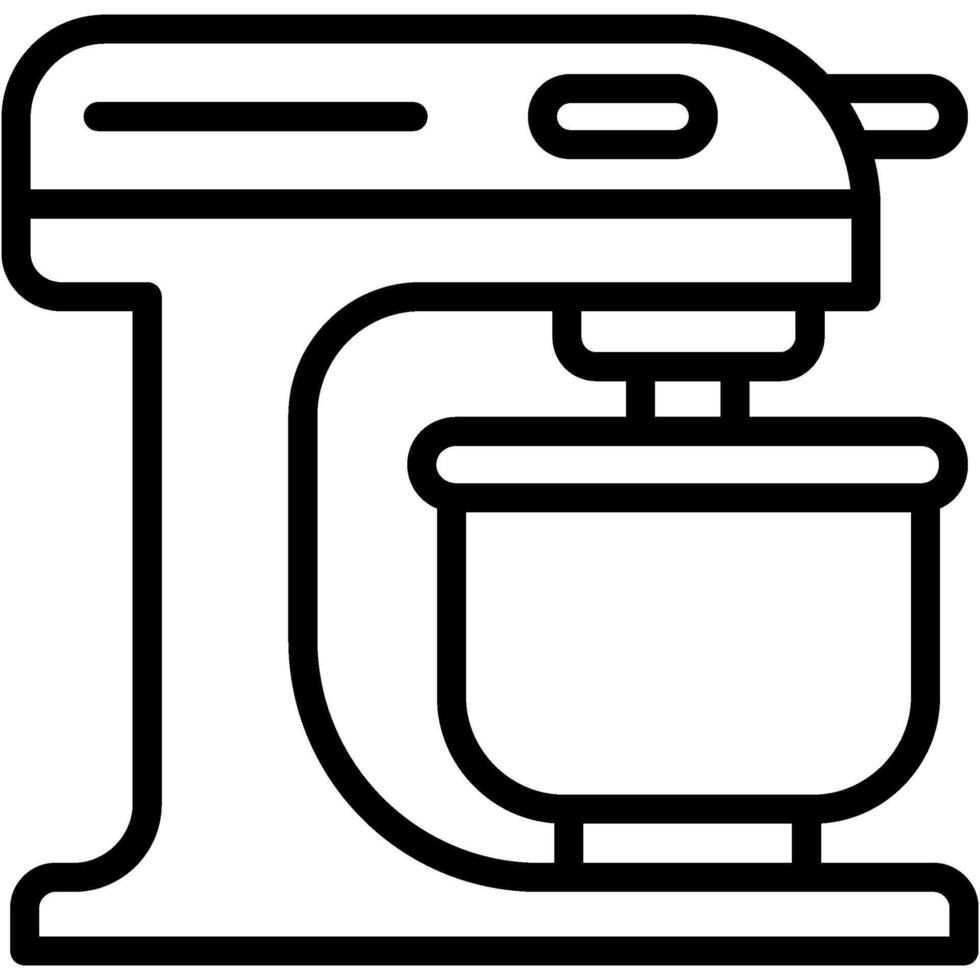 Mixer Blender Outline Icon, Black And White Outline Icon Symbol vector