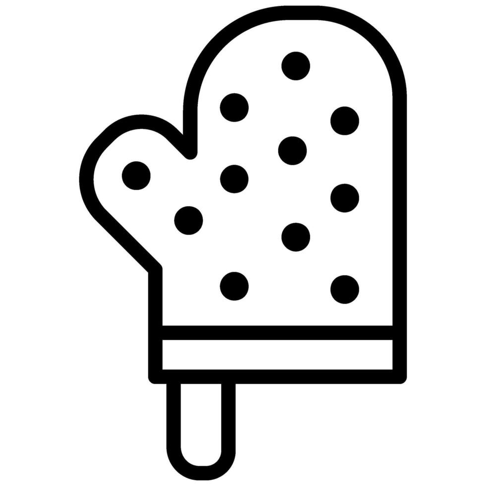 Oven Glove Outline Icon, Black And White Outline Icon Symbol vector