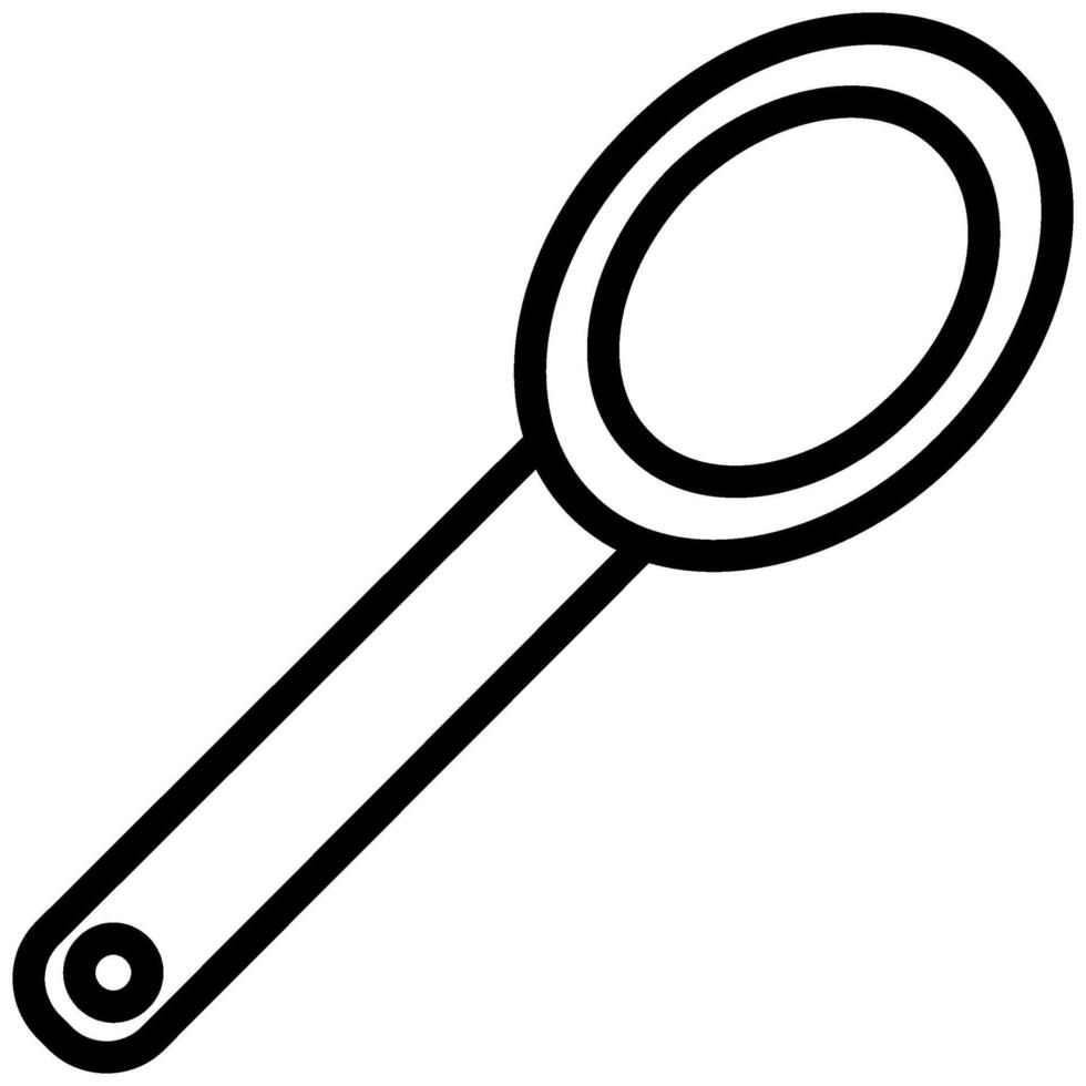 Wooden Spoon Outline Icon, Black And White Outline Icon Symbol vector