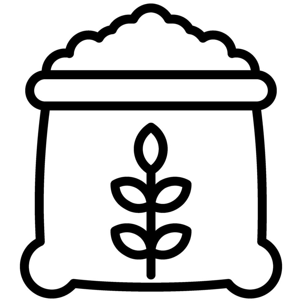 Flour Outline Icon, Black And White Outline Icon Symbol vector