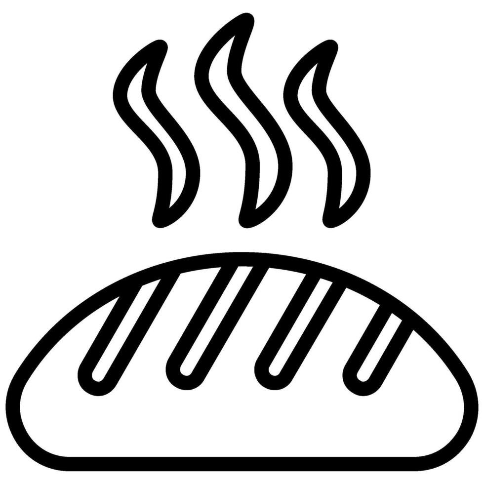 Bread Outline Icon, Black And White Outline Icon Symbol vector