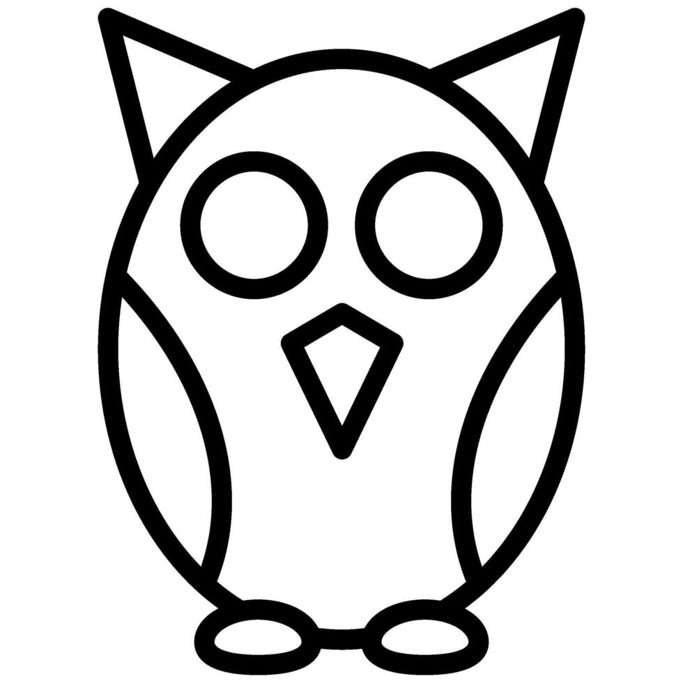 Owl Outline Icon, Black And White Outline Icon Symbol vector