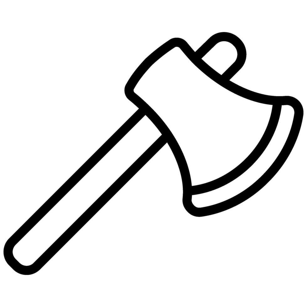 Axe Outline Icon, Black And White Outline Icon Symbol vector