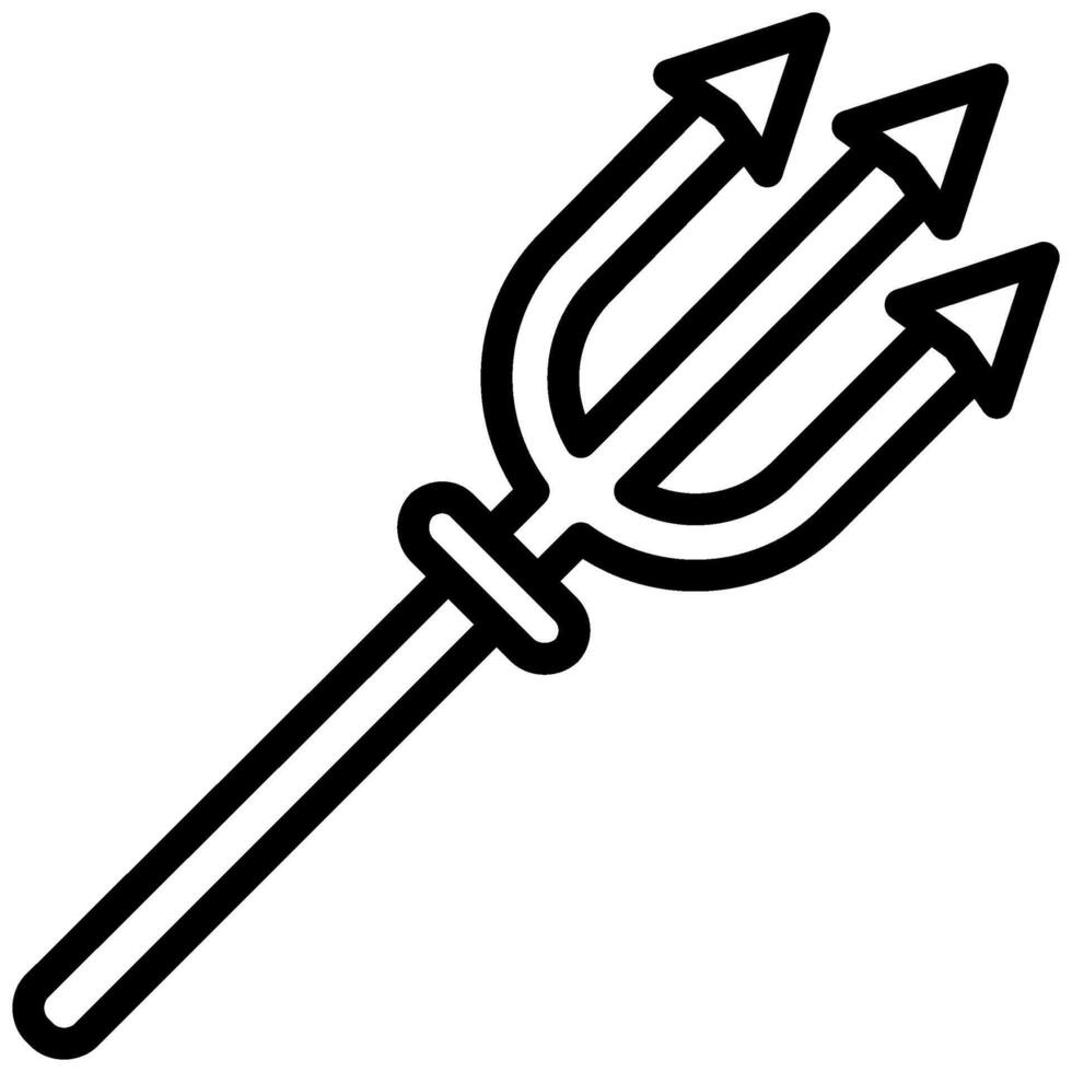 Trident Outline Icon, Black And White Outline Icon Symbol vector