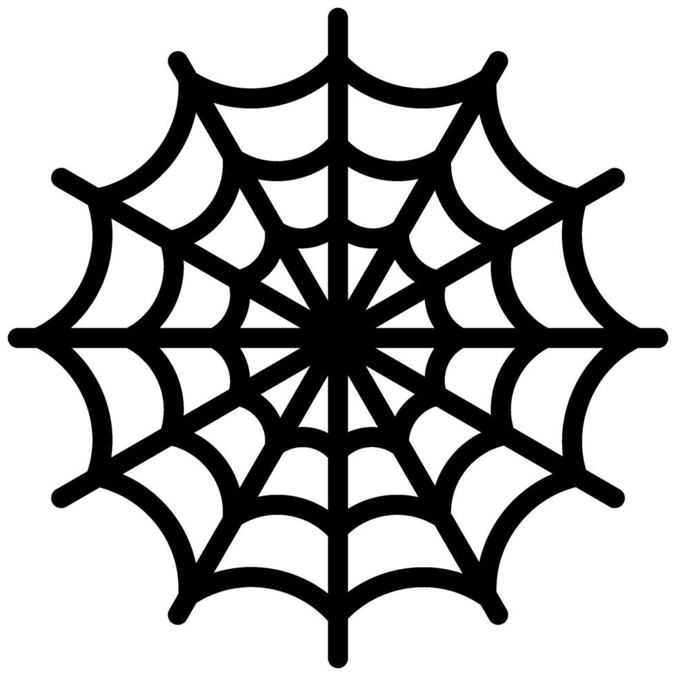 Spider Web Outline Icon, Black And White Outline Icon Symbol vector